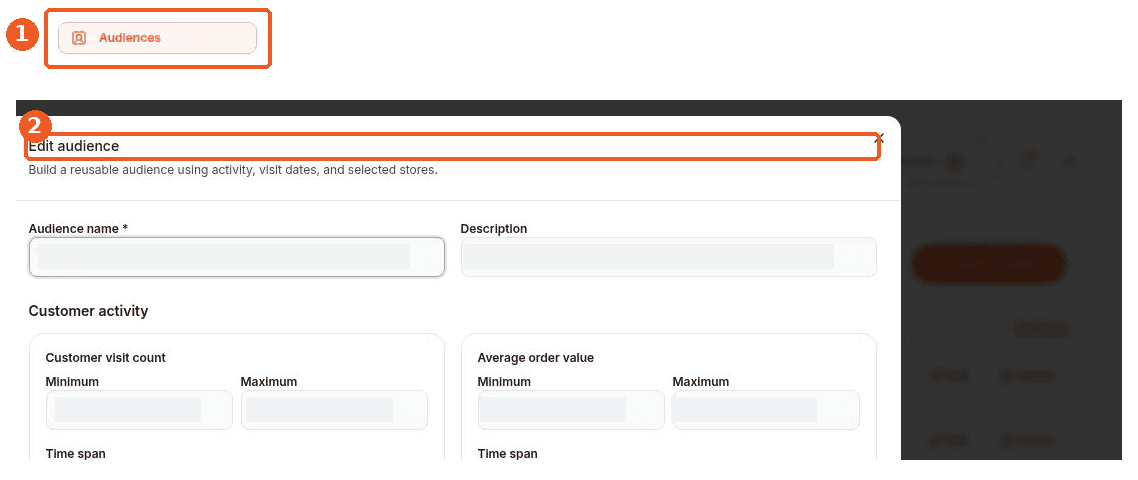 Audiences screen showing how to answer: Where can I edit audience rules?