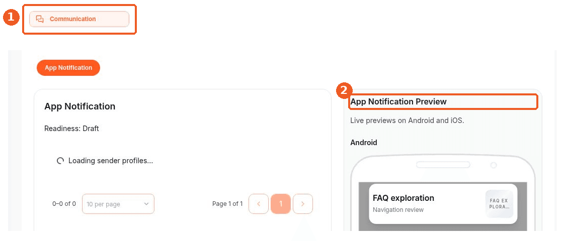 Communication screen showing how to answer: Where can I preview an app notification?