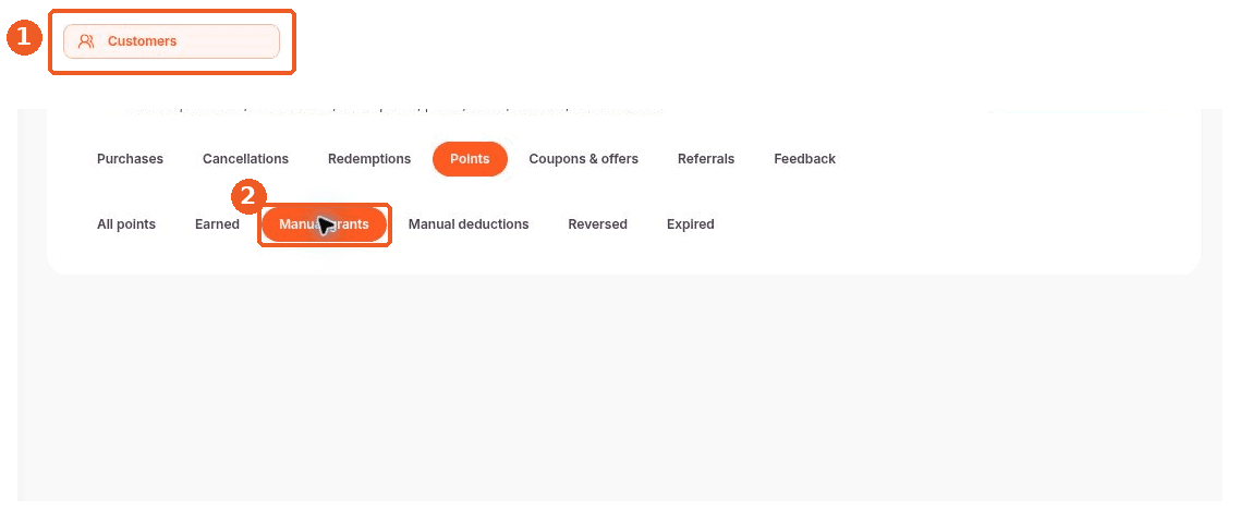Customers screen showing how to answer: Where can I see manual points adjustments?