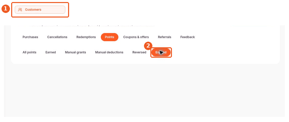 Customers screen showing how to answer: Where can I see reversed or expired points?